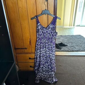 Express Vivid Purple and White High Low Dress